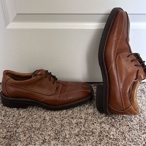 Bostonian Mens Brown Leather Lace Up Oxford Square Toe Shoes Size 10